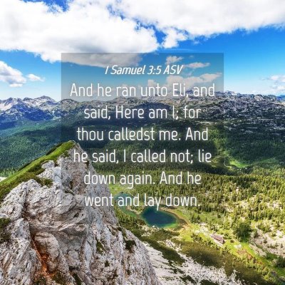 Picture 04 - 1 Samuel 3:5 ASV - And he ran unto Eli, and said, Here am I; for - Bible Verse Picture