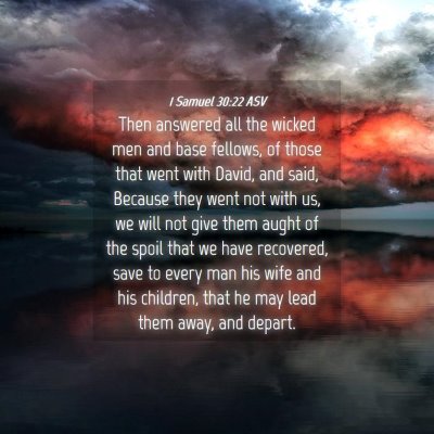Picture 04 - 1 Samuel 30:22 ASV - Then answered all the wicked men and base - Bible Verse Picture
