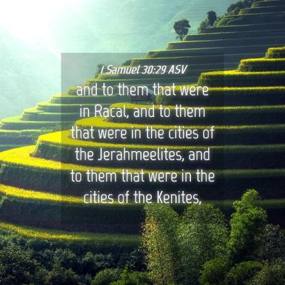 Picture 04 - 1 Samuel 30:29 ASV - and to them that were in Racal, and to them that - Bible Verse Picture