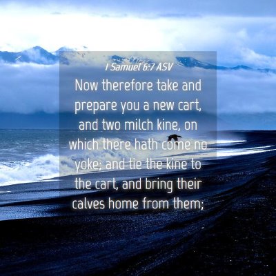 Picture 04 - 1 Samuel 6:7 ASV - Now therefore take and prepare you a new cart, - Bible Verse Picture