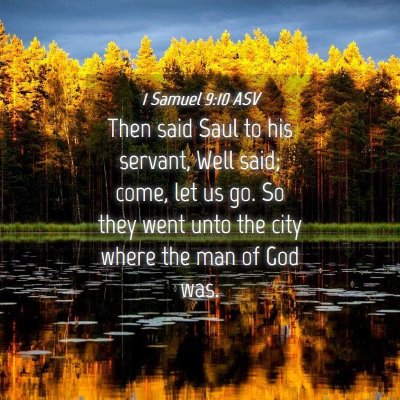 Picture 04 - 1 Samuel 9:10 ASV - Then said Saul to his servant, Well said; come, - Bible Verse Picture