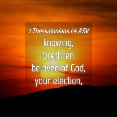 Picture 04 - 1 Thessalonians 1:4 ASV - knowing, brethren beloved of God, your - Bible Verse Picture