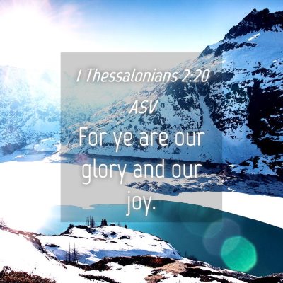 Picture 04 - 1 Thessalonians 2:20 ASV - For ye are our glory and our - Bible Verse Picture