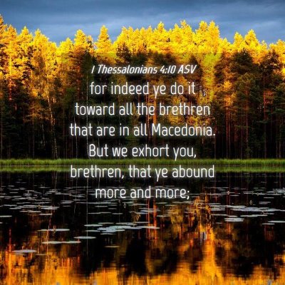 Picture 04 - 1 Thessalonians 4:10 ASV - for indeed ye do it toward all the brethren that - Bible Verse Picture