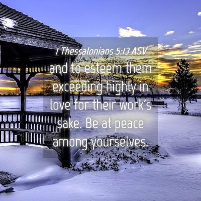 Picture 04 - 1 Thessalonians 5:13 ASV - and to esteem them exceeding highly in love for - Bible Verse Picture