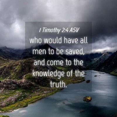 Picture 04 - 1 Timothy 2:4 ASV - who would have all men to be saved, and come to - Bible Verse Picture