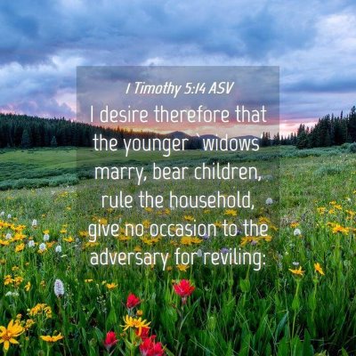 Picture 04 - 1 Timothy 5:14 ASV - I desire therefore that the younger `widows' - Bible Verse Picture