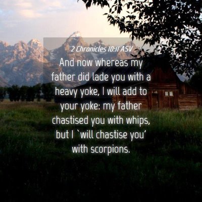 Picture 04 - 2 Chronicles 10:11 ASV - And now whereas my father did lade you with a - Bible Verse Picture