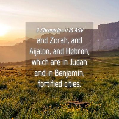 Picture 04 - 2 Chronicles 11:10 ASV - and Zorah, and Aijalon, and Hebron, which are in - Bible Verse Picture