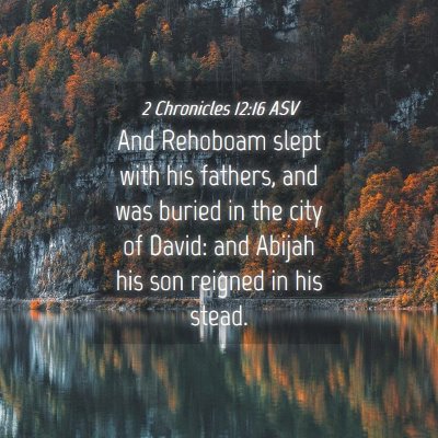 Picture 04 - 2 Chronicles 12:16 ASV - And Rehoboam slept with his fathers, and was - Bible Verse Picture