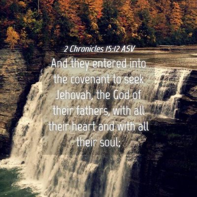 Picture 04 - 2 Chronicles 15:12 ASV - And they entered into the covenant to seek - Bible Verse Picture