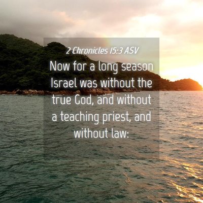 Picture 04 - 2 Chronicles 15:3 ASV - Now for a long season Israel was without the true - Bible Verse Picture
