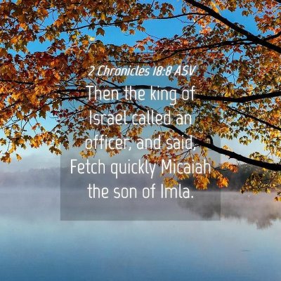 Picture 04 - 2 Chronicles 18:8 ASV - Then the king of Israel called an officer, and - Bible Verse Picture