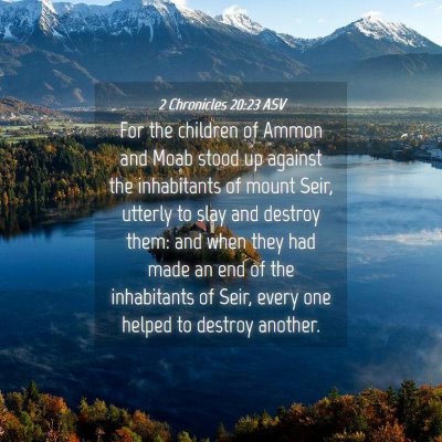 Picture 04 - 2 Chronicles 20:23 ASV - For the children of Ammon and Moab stood up - Bible Verse Picture