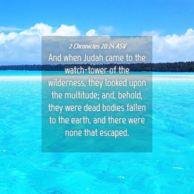 Picture 04 - 2 Chronicles 20:24 ASV - And when Judah came to the watch-tower of the - Bible Verse Picture