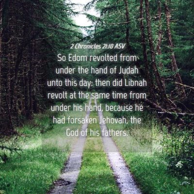 Picture 04 - 2 Chronicles 21:10 ASV - So Edom revolted from under the hand of Judah - Bible Verse Picture
