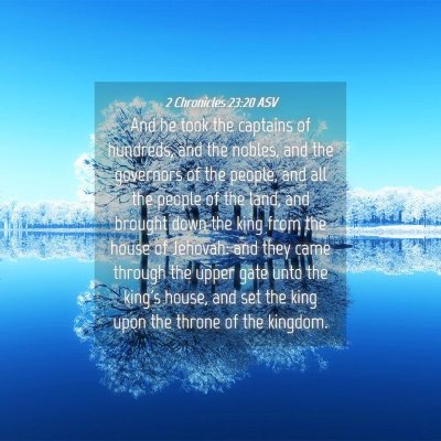 Picture 04 - 2 Chronicles 23:20 ASV - And he took the captains of hundreds, and the - Bible Verse Picture