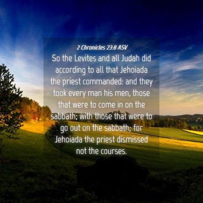 Picture 04 - 2 Chronicles 23:8 ASV - So the Levites and all Judah did according to all - Bible Verse Picture
