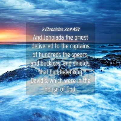 Picture 04 - 2 Chronicles 23:9 ASV - And Jehoiada the priest delivered to the captains - Bible Verse Picture