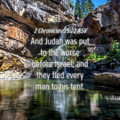 Picture 04 - 2 Chronicles 25:22 ASV - And Judah was put to the worse before Israel; and - Bible Verse Picture