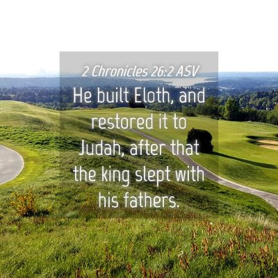 Picture 04 - 2 Chronicles 26:2 ASV - He built Eloth, and restored it to Judah, after - Bible Verse Picture