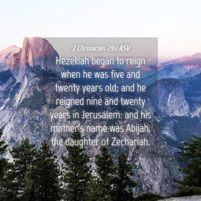 Picture 04 - 2 Chronicles 29:1 ASV - Hezekiah began to reign when he was five and - Bible Verse Picture