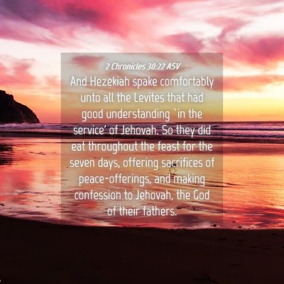 Picture 04 - 2 Chronicles 30:22 ASV - And Hezekiah spake comfortably unto all the - Bible Verse Picture