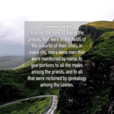 Picture 04 - 2 Chronicles 31:19 ASV - Also for the sons of Aaron the priests, that were - Bible Verse Picture