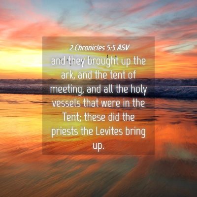 Picture 04 - 2 Chronicles 5:5 ASV - and they brought up the ark, and the tent of - Bible Verse Picture