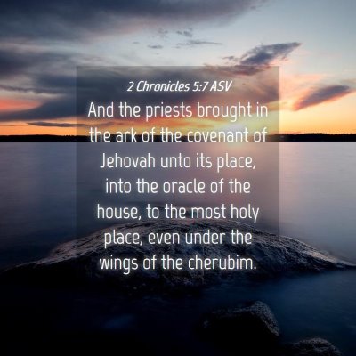 Picture 04 - 2 Chronicles 5:7 ASV - And the priests brought in the ark of the - Bible Verse Picture