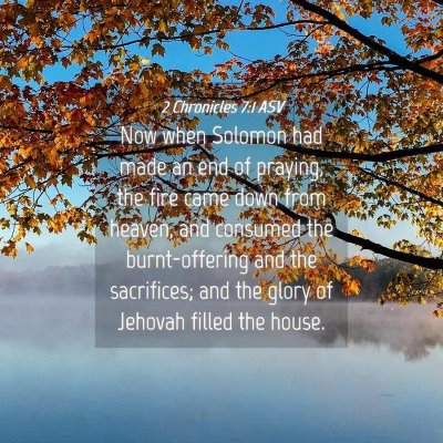 Picture 04 - 2 Chronicles 7:1 ASV - Now when Solomon had made an end of praying, the - Bible Verse Picture