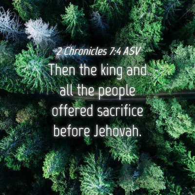 Picture 04 - 2 Chronicles 7:4 ASV - Then the king and all the people offered - Bible Verse Picture