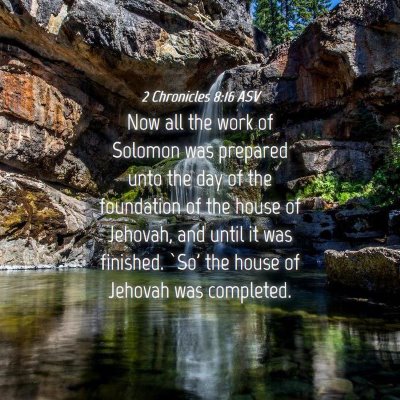 Picture 04 - 2 Chronicles 8:16 ASV - Now all the work of Solomon was prepared unto the - Bible Verse Picture