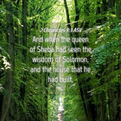 Picture 04 - 2 Chronicles 9:3 ASV - And when the queen of Sheba had seen the wisdom - Bible Verse Picture