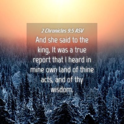 Picture 04 - 2 Chronicles 9:5 ASV - And she said to the king, It was a true report - Bible Verse Picture