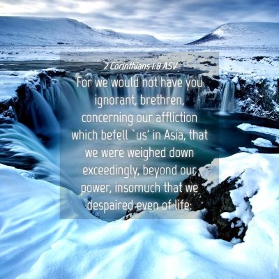 Picture 04 - 2 Corinthians 1:8 ASV - For we would not have you ignorant, brethren, - Bible Verse Picture