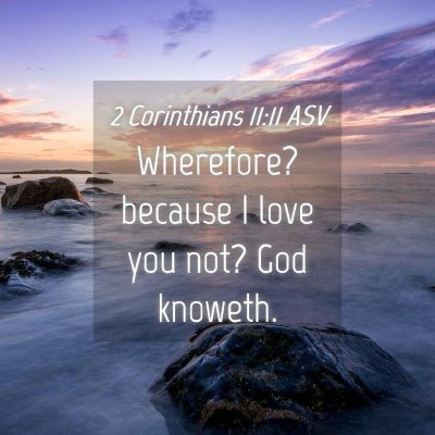 Picture 04 - 2 Corinthians 11:11 ASV - Wherefore? because I love you not? God - Bible Verse Picture