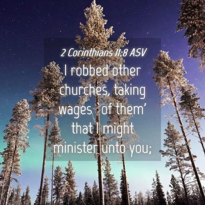 Picture 04 - 2 Corinthians 11:8 ASV - I robbed other churches, taking wages `of them' - Bible Verse Picture