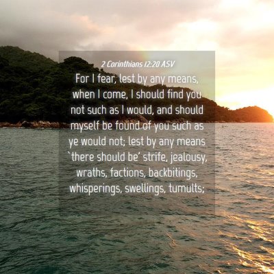 Picture 04 - 2 Corinthians 12:20 ASV - For I fear, lest by any means, when I come, I - Bible Verse Picture