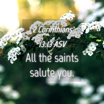 Picture 04 - 2 Corinthians 13:13 ASV - All the saints salute - Bible Verse Picture
