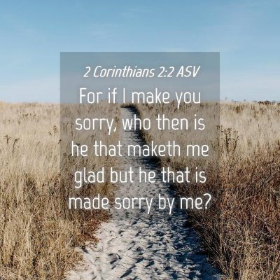 Picture 04 - 2 Corinthians 2:2 ASV - For if I make you sorry, who then is he that - Bible Verse Picture