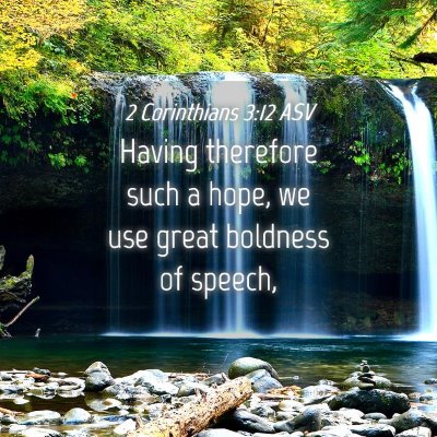 Picture 04 - 2 Corinthians 3:12 ASV - Having therefore such a hope, we use great - Bible Verse Picture
