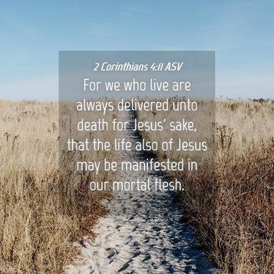 Picture 04 - 2 Corinthians 4:11 ASV - For we who live are always delivered unto death - Bible Verse Picture