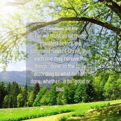 Picture 04 - 2 Corinthians 5:10 ASV - For we must all be made manifest before the - Bible Verse Picture