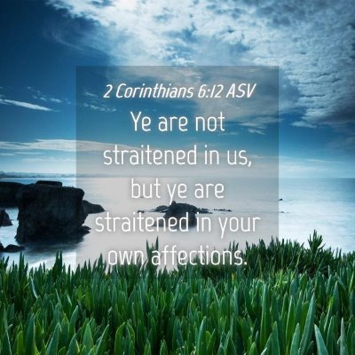 Picture 04 - 2 Corinthians 6:12 ASV - Ye are not straitened in us, but ye are - Bible Verse Picture