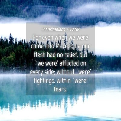 Picture 04 - 2 Corinthians 7:5 ASV - For even when we were come into Macedonia our - Bible Verse Picture