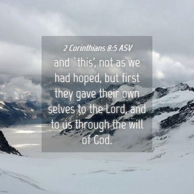 Picture 04 - 2 Corinthians 8:5 ASV - and `this', not as we had hoped, but first they - Bible Verse Picture