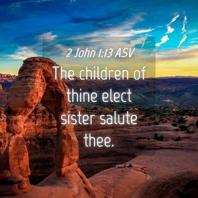 Picture 04 - 2 John 1:13 ASV - The children of thine elect sister salute - Bible Verse Picture