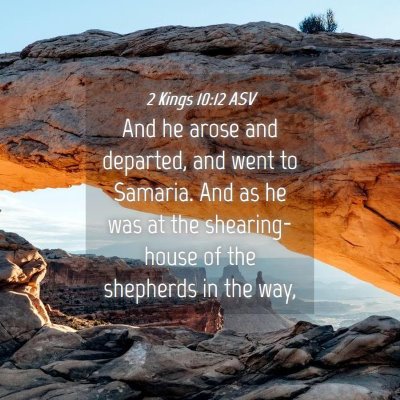 Picture 04 - 2 Kings 10:12 ASV - And he arose and departed, and went to Samaria. - Bible Verse Picture