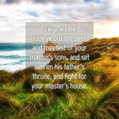 Picture 04 - 2 Kings 10:3 ASV - look ye out the best and meetest of your master's - Bible Verse Picture